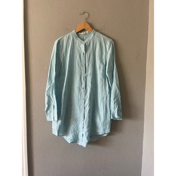 Eileen Fisher Mandarin Collar linen Tunic - Picture 3 of 9